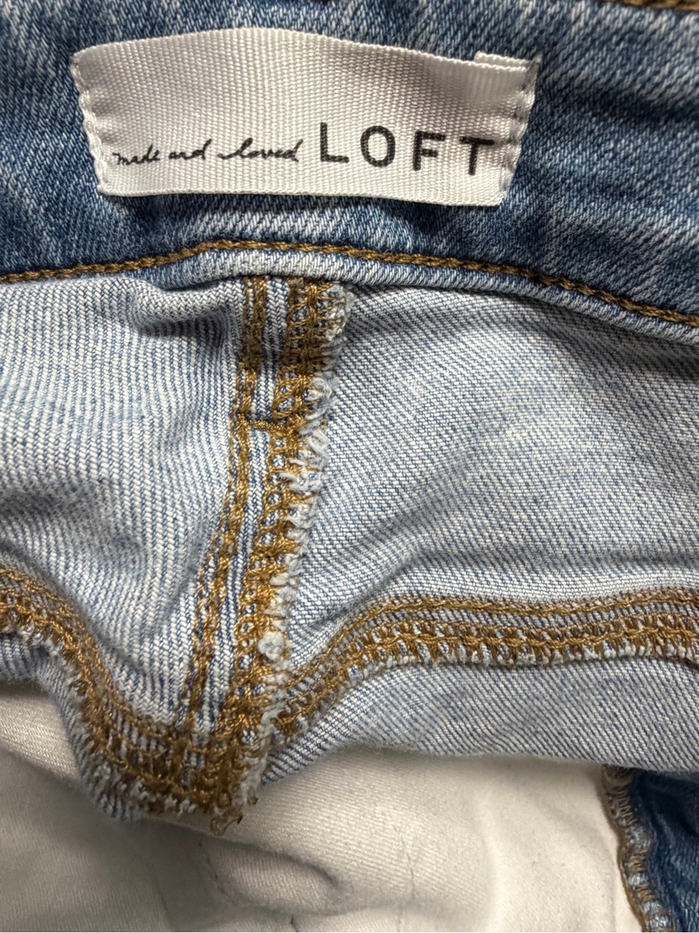 Ann Taylor LOFT Curvy Destructed High Waist Slim Pocket Flare Crop Jeans - Picture 8 of 12